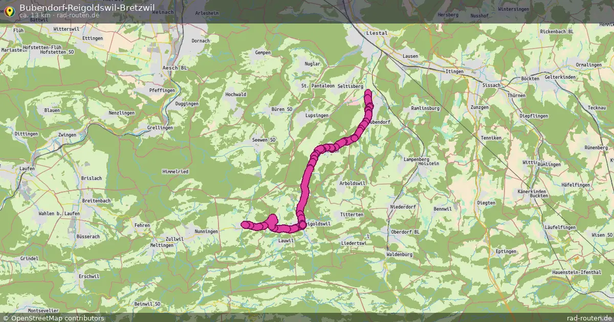 Bubendorf-Reigoldswil-Bretzwil – Fernradroute auf Rad-Routen.de