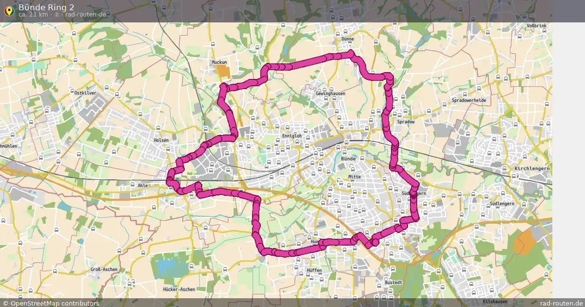 Bünde Ring 2 (②) – Fernradroute auf Rad-Routen.de