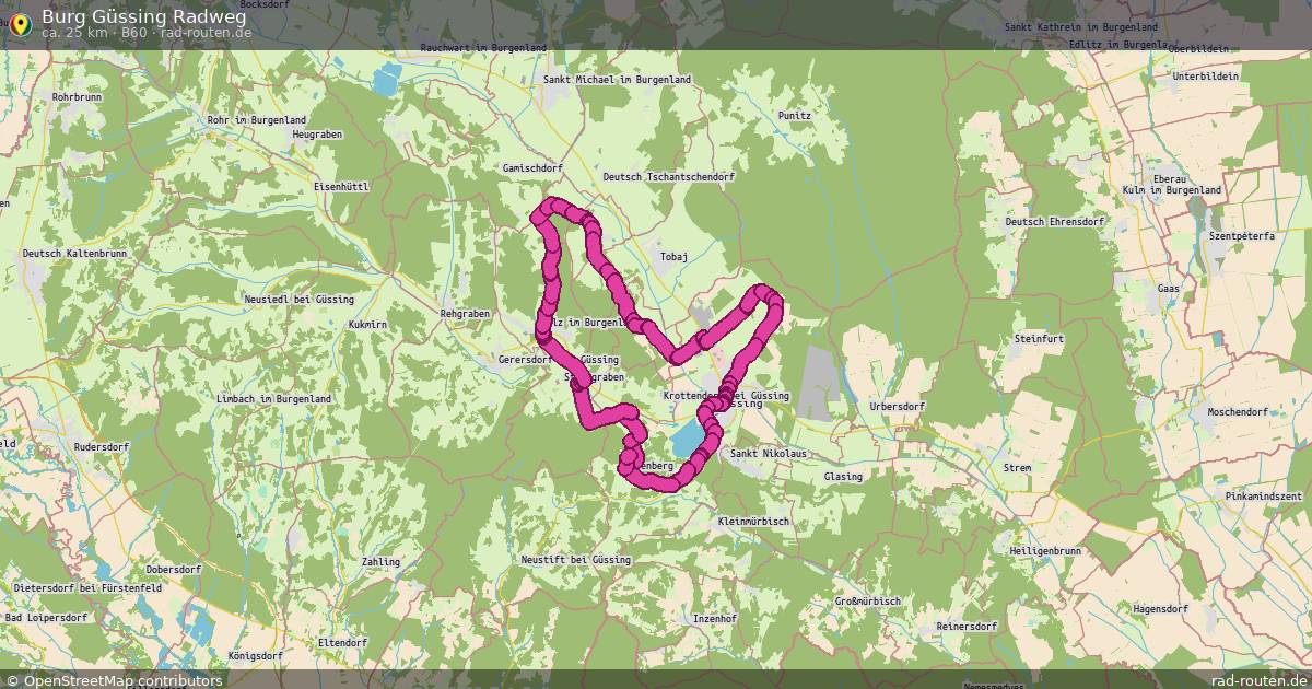 Burg Güssing Radweg (B60) – Fernradroute auf Rad-Routen.de