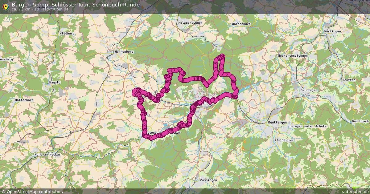 Burgen &amp; Schlösser-Tour: Schönbuch-Runde (10) – Fernradroute auf Rad-Routen.de