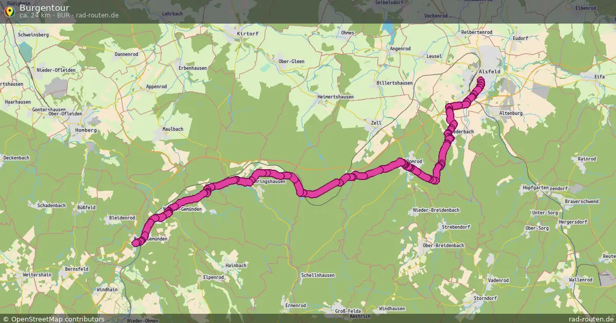 Burgentour (Bur) – Fernradroute auf Rad-Routen.de