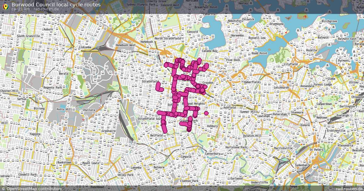 Burwood Council local cycle routes – Fernradroute auf Rad-Routen.de