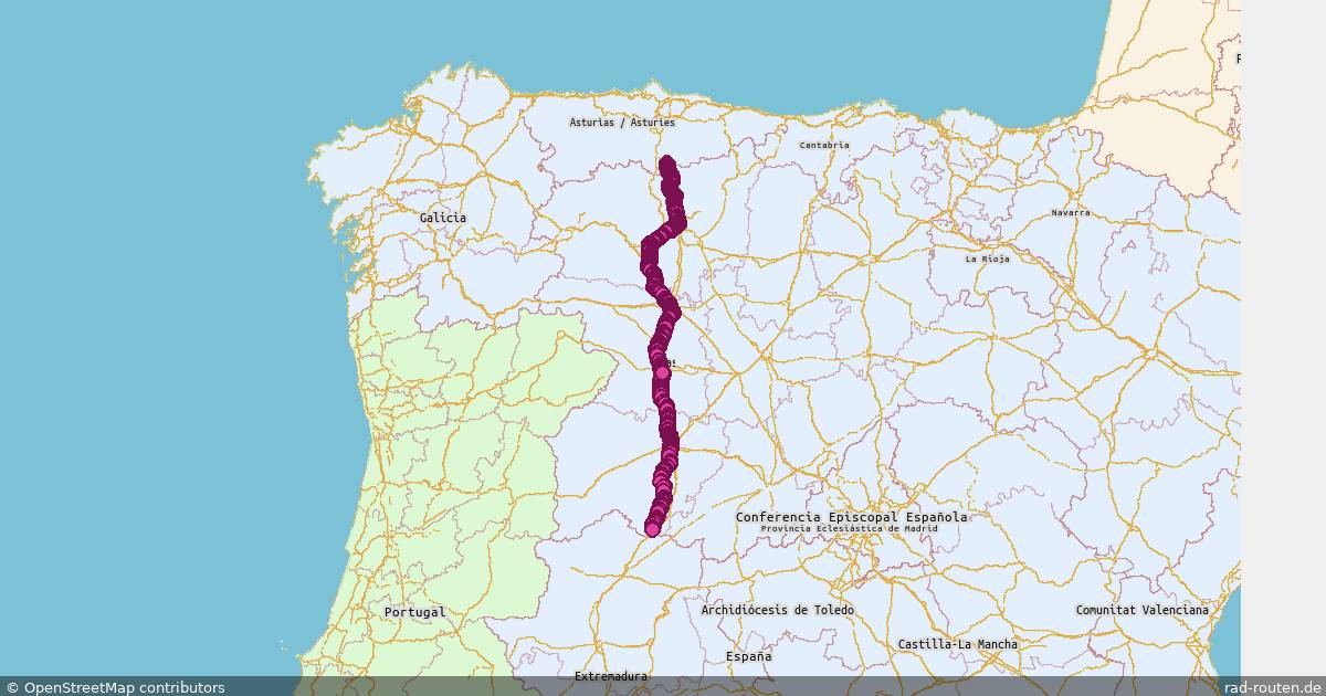 Castilla_y_León_en_bicicleta Vía de la Plata - cycling – Fernradroute auf Rad-Routen.de