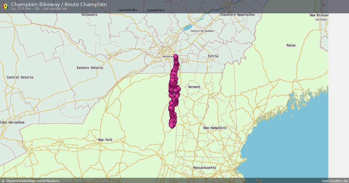 Champlain Bikeway / Route Champlain (CB) – Fernradroute auf Rad-Routen.de