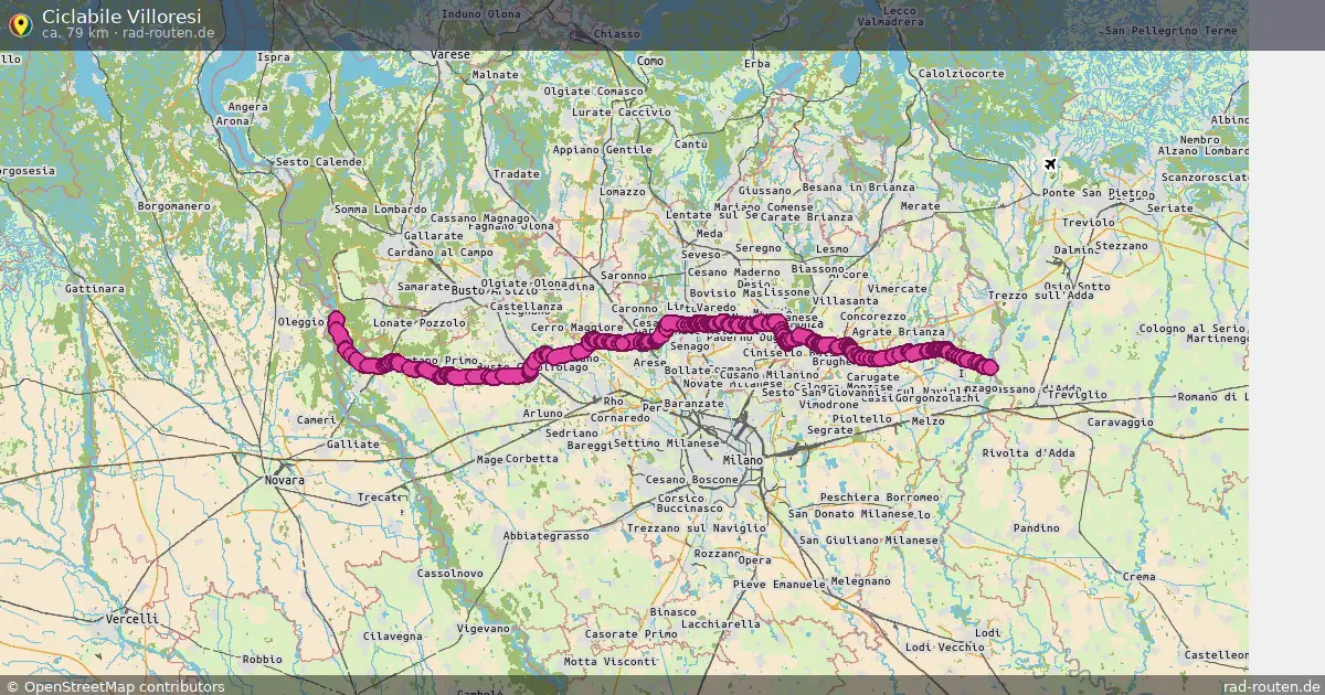 Ciclabile Villoresi – Fernradroute auf Rad-Routen.de