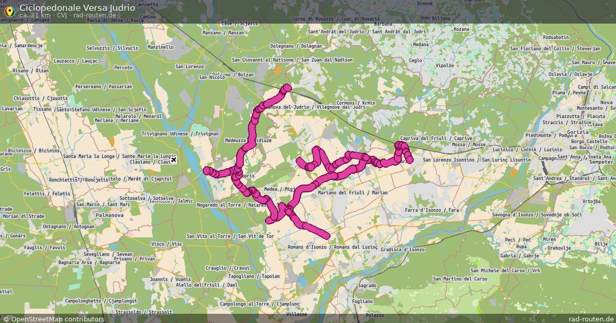 Ciclopedonale Versa Judrio (CVJ) – Fernradroute auf Rad-Routen.de
