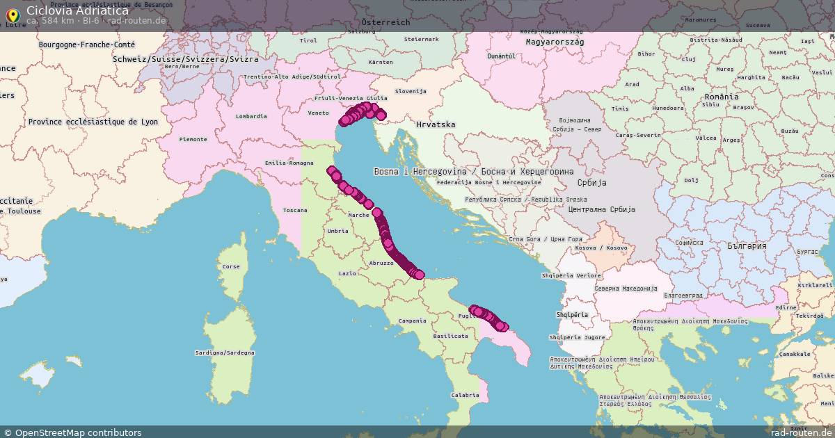 Ciclovia Adriatica (BI-6) – Fernradroute auf Rad-Routen.de