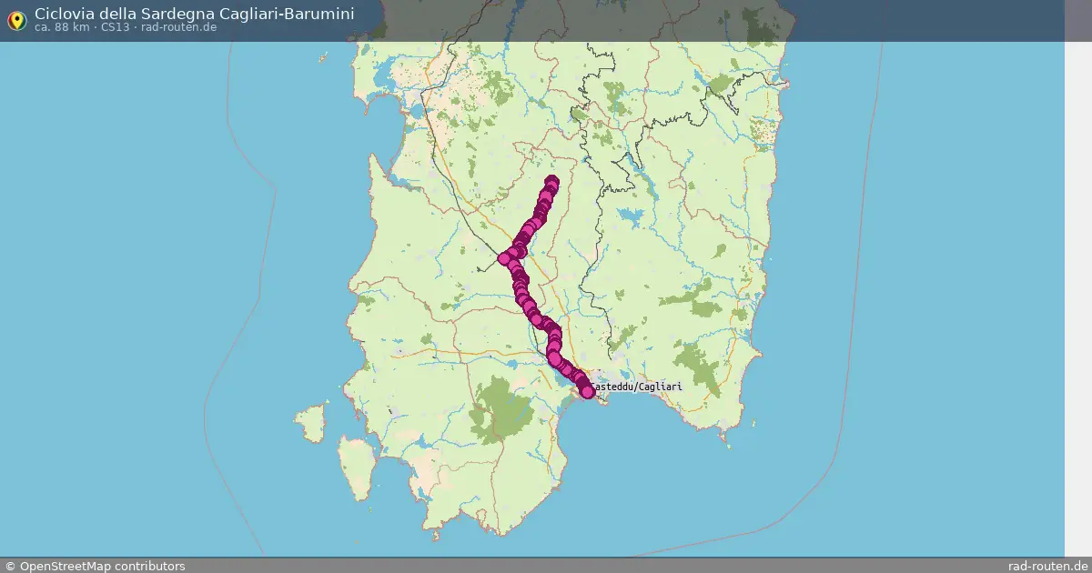 Ciclovia della Sardegna Cagliari-Barumini (CS13) – Fernradroute auf Rad-Routen.de
