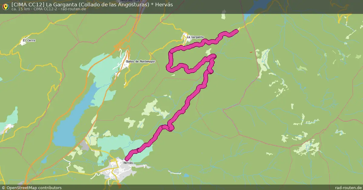 [CIMA CC12] La Garganta (Collado de las Angosturas) * Hervás (CIMA CC12-2) – Fernradroute auf Rad-Routen.de
