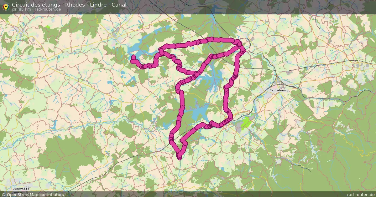 Circuit des étangs - Rhodes - Lindre - Canal – Fernradroute auf Rad-Routen.de