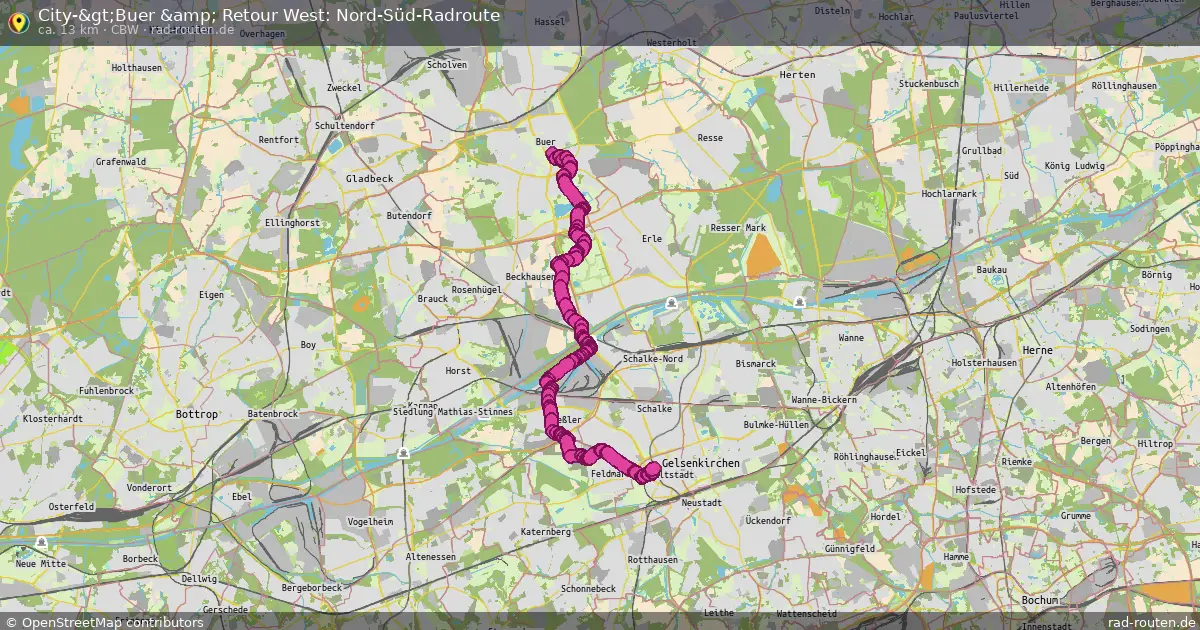 City->Buer &amp; Retour West: Nord-Süd-Radroute (CBW) – Fernradroute auf Rad-Routen.de