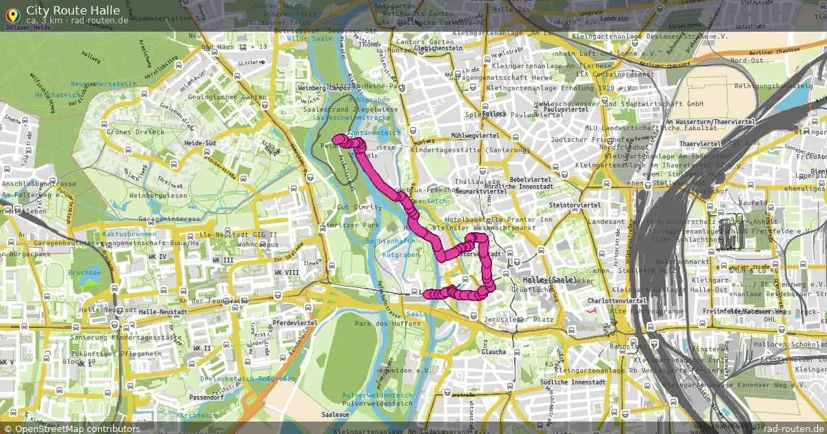 City Route Halle – Fernradroute auf Rad-Routen.de