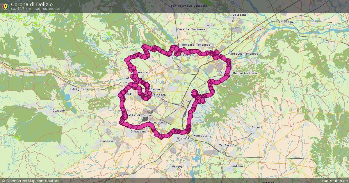 Corona di Delizie – Fernradroute auf Rad-Routen.de