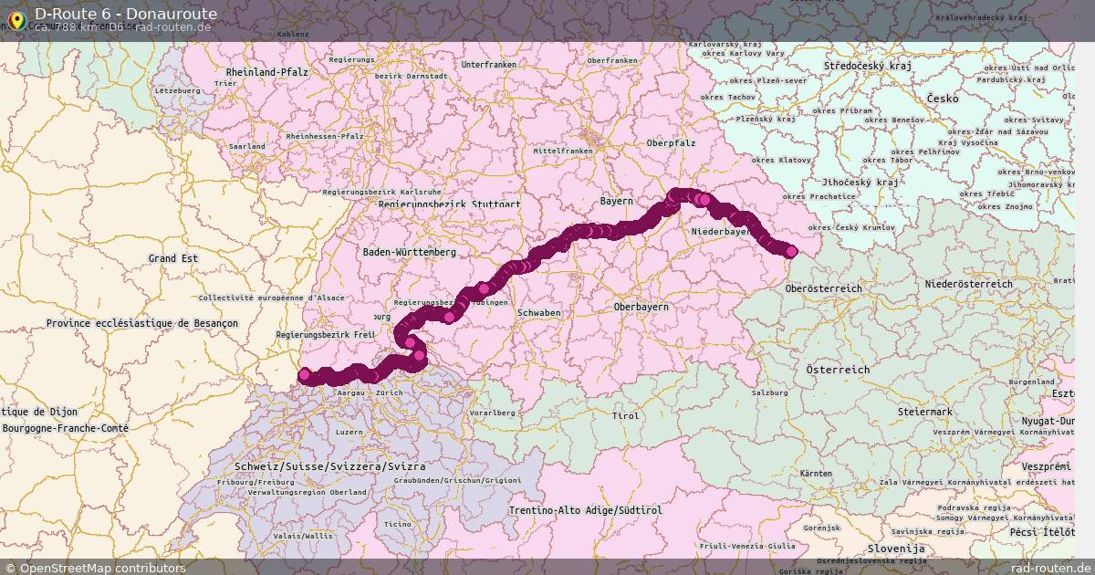 D-Route 6 - Donauroute (D6) – Fernradroute auf Rad-Routen.de