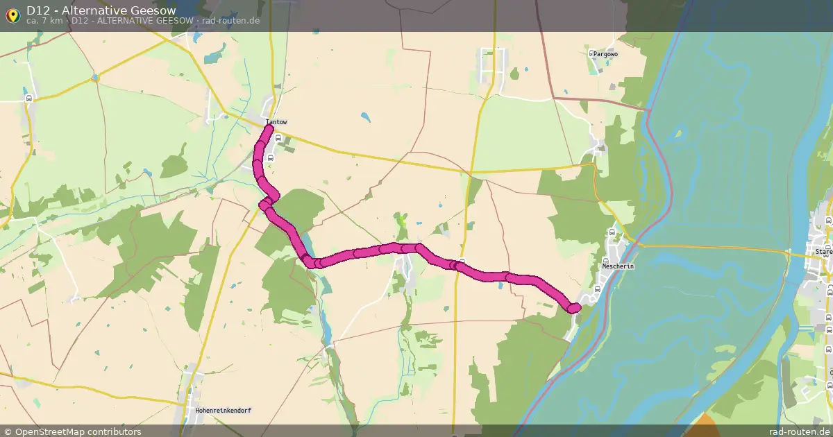D12 - Alternative Geesow (D12 - Alternative Geesow) – Fernradroute auf Rad-Routen.de