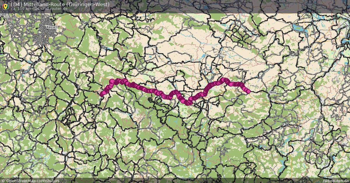 [D4] Mittelland-Route (Thüringen-West) (D4) – Fernradroute auf Rad-Routen.de
