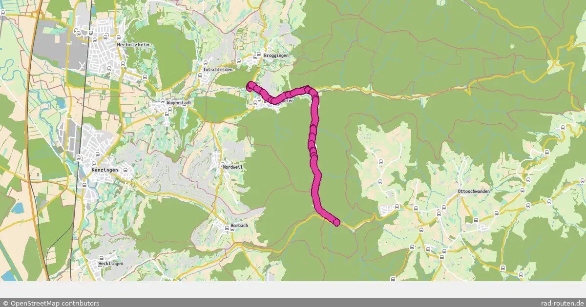 DE:BW:EM – von Herbolzheim nach Kenzingen – Fernradroute, ca. 6 km auf Rad-Routen.de