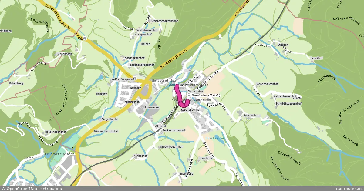 DE:BW:EM (Rundweg) in Oberwinden Elzbrücke - Oberwinden Bahnhof – Fernradroute, ca. 0 km auf Rad-Routen.de