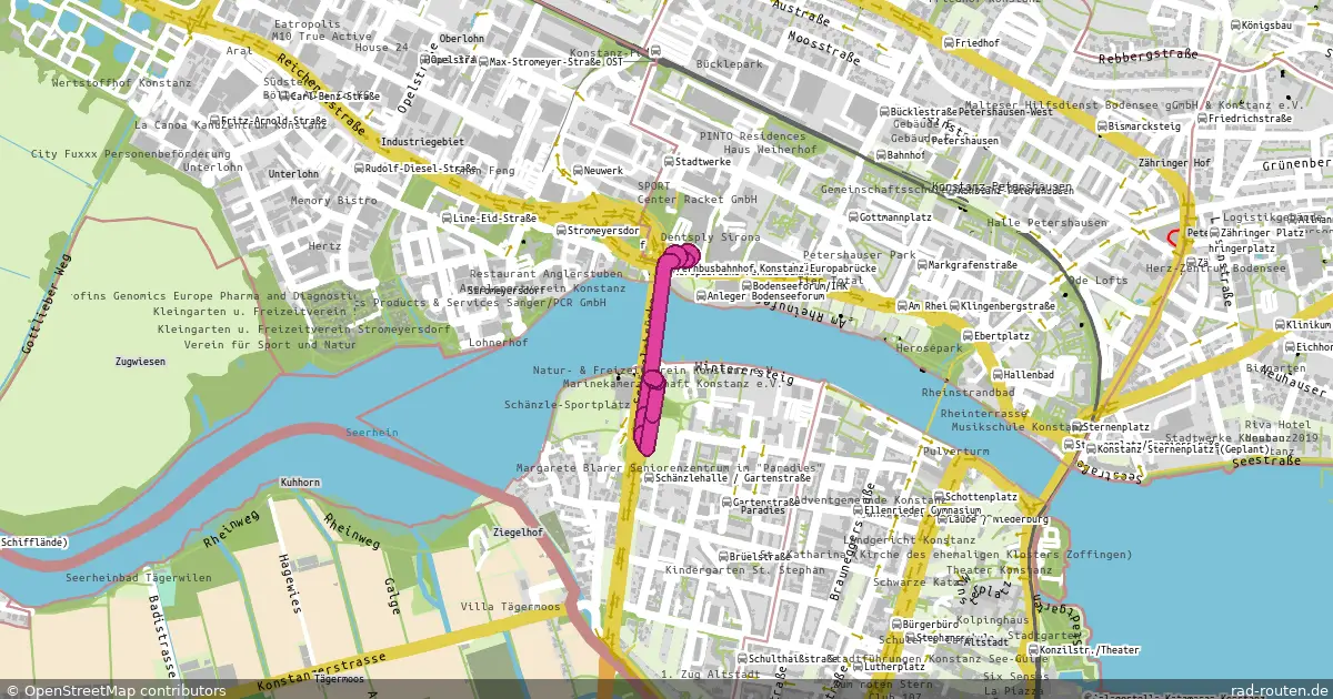 DE:BW:KN – von Schänzlebrücke Nord nach Schänzlebrücke Süd – Fernradroute auf Rad-Routen.de