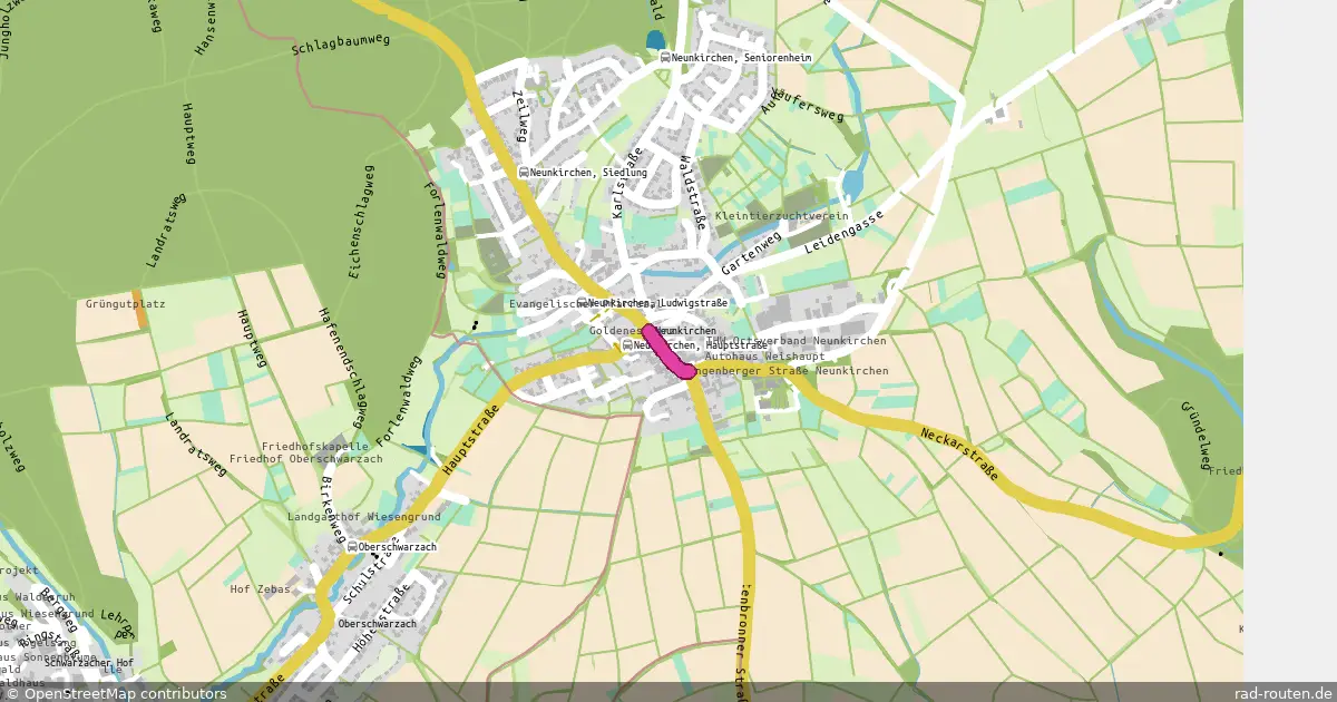 DE:BW:NOK – von Neunkirchen Dorfplatz nach Neunkirchen Rathaus – Fernradroute auf Rad-Routen.de