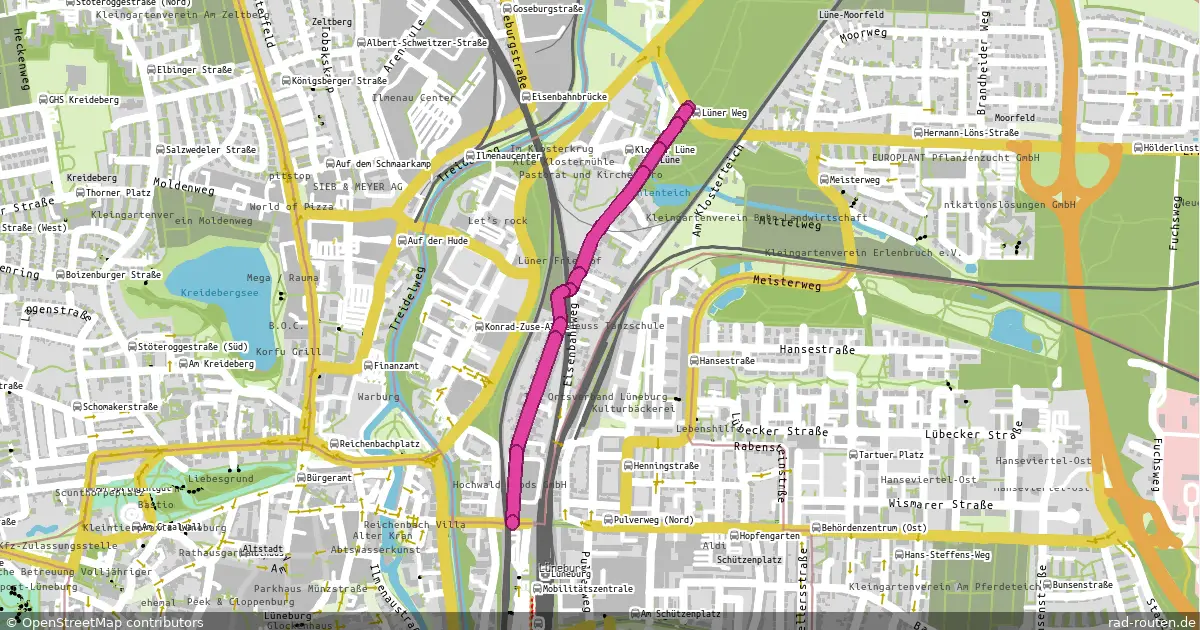 DE:NI:Radverkehrsnetz_Lueneburg (Rundweg) in Lüneburg – Fernradroute, ca. 1 km auf Rad-Routen.de