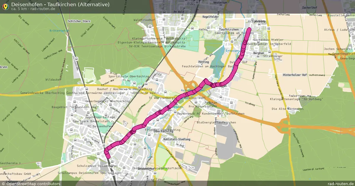 Deisenhofen - Taufkirchen (Alternative) – Fernradroute auf Rad-Routen.de