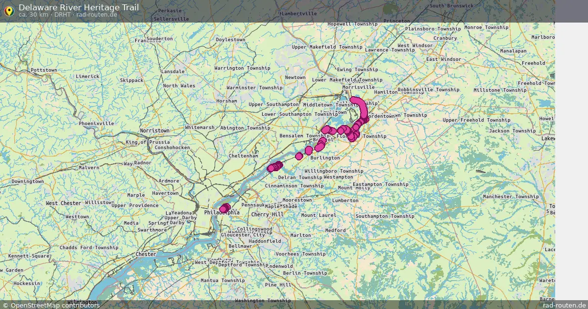 Delaware River Heritage Trail (DRHT) – Fernradroute auf Rad-Routen.de