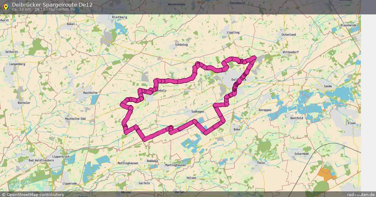 Delbrücker Spargelroute De12 (De12) – Fernradroute auf Rad-Routen.de