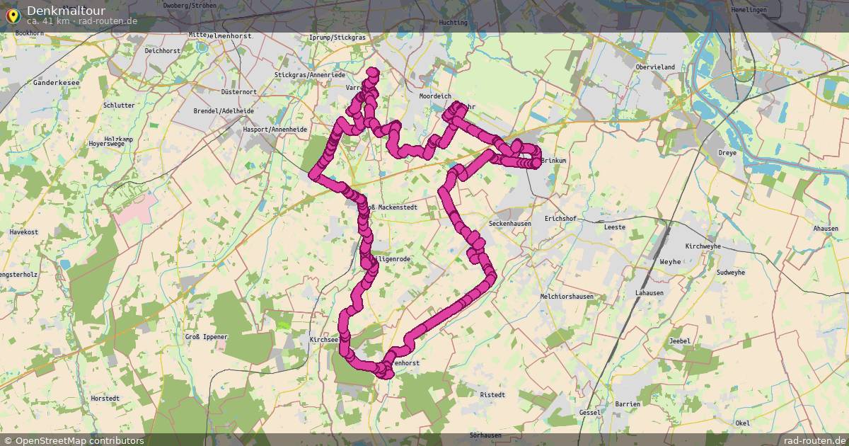 Denkmaltour – Fernradroute auf Rad-Routen.de