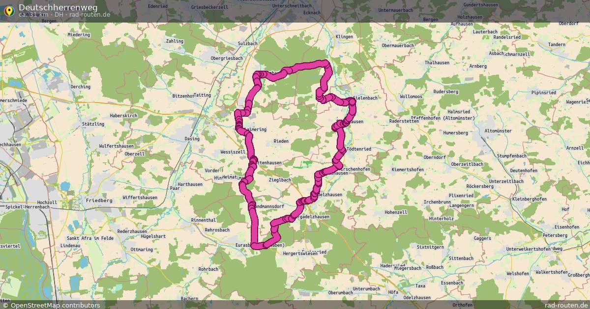 Deutschherrenweg (DH) – Fernradroute auf Rad-Routen.de