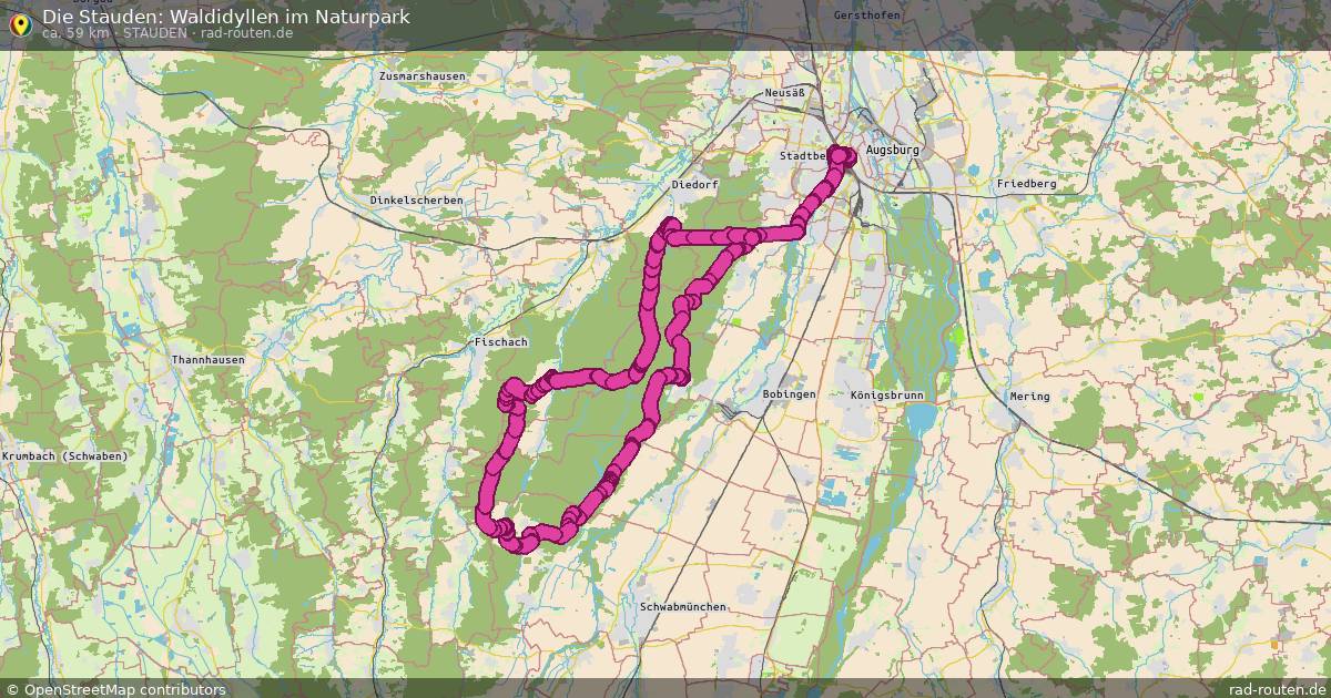 Die Stauden: Waldidyllen im Naturpark (Stauden) – Fernradroute auf Rad-Routen.de
