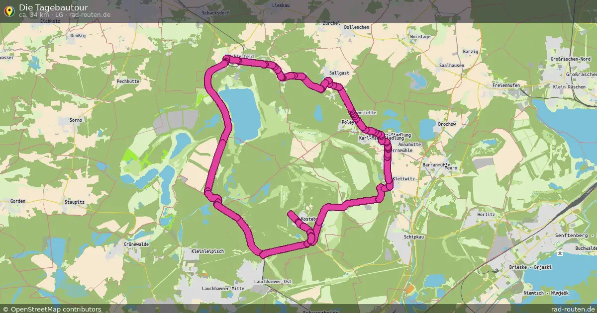 Die Tagebautour (LG) – Fernradroute auf Rad-Routen.de