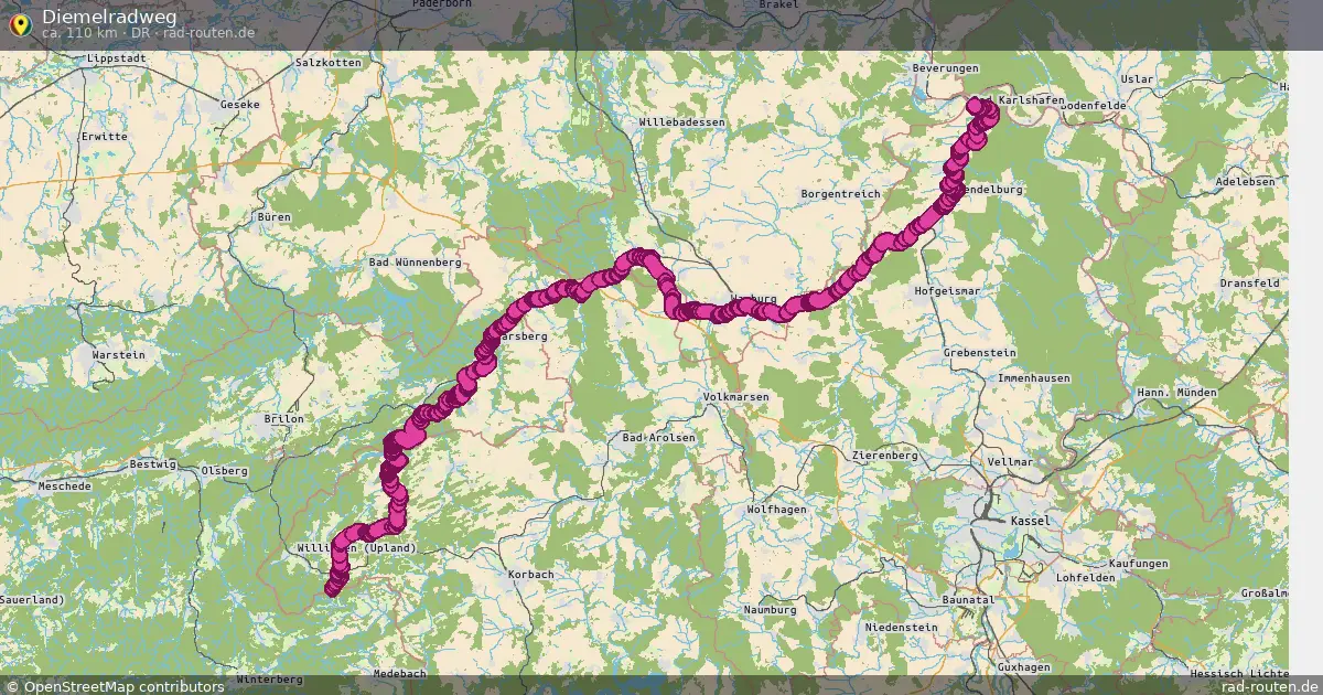 Diemelradweg (DR) – Fernradroute auf Rad-Routen.de