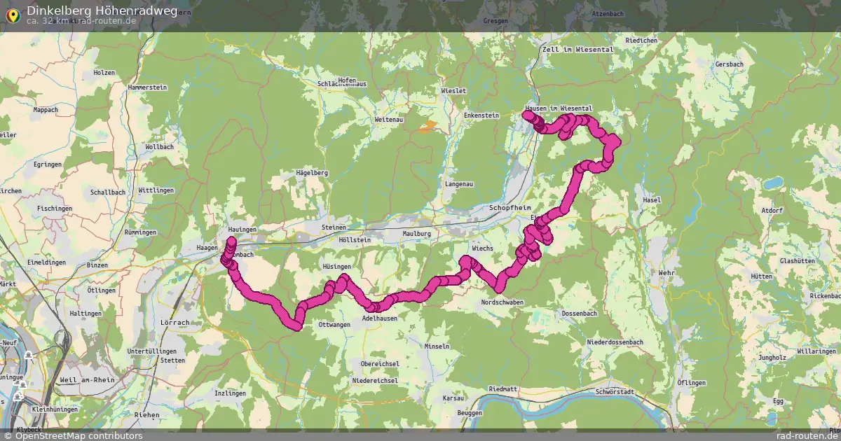 Dinkelberg Höhenradweg – Fernradroute auf Rad-Routen.de