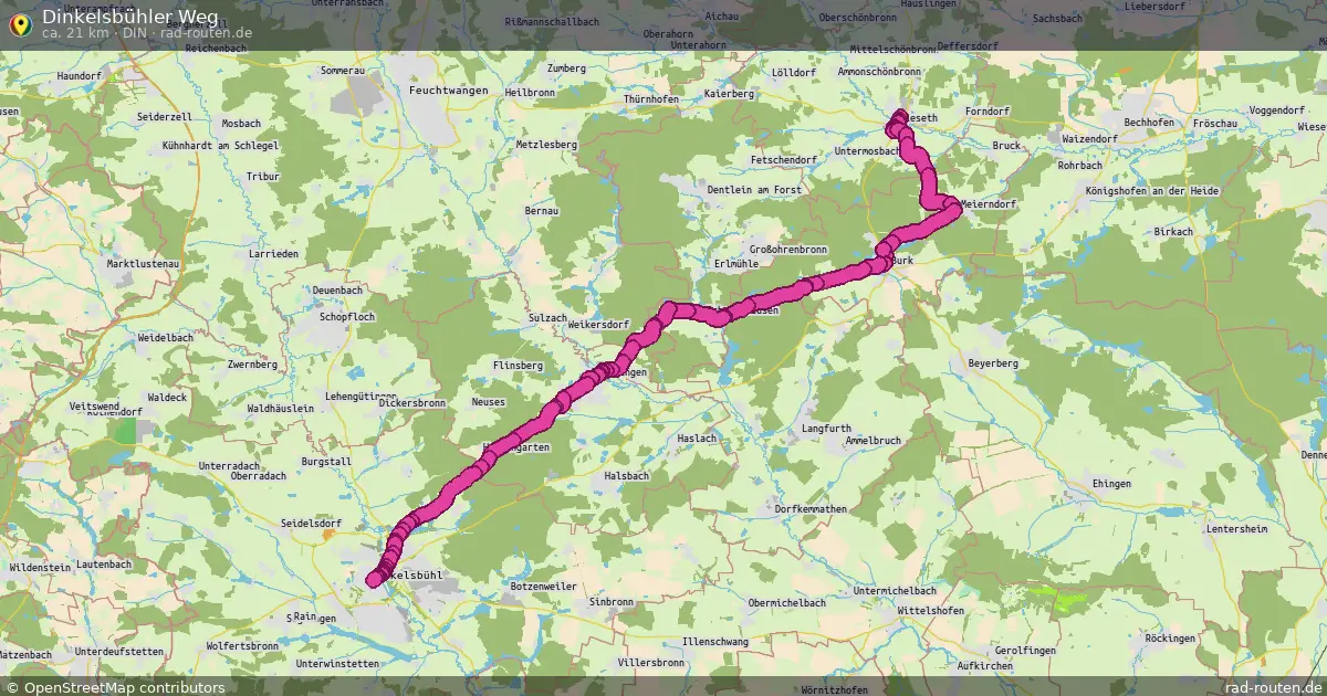 Dinkelsbühler Weg (Din) – Fernradroute auf Rad-Routen.de