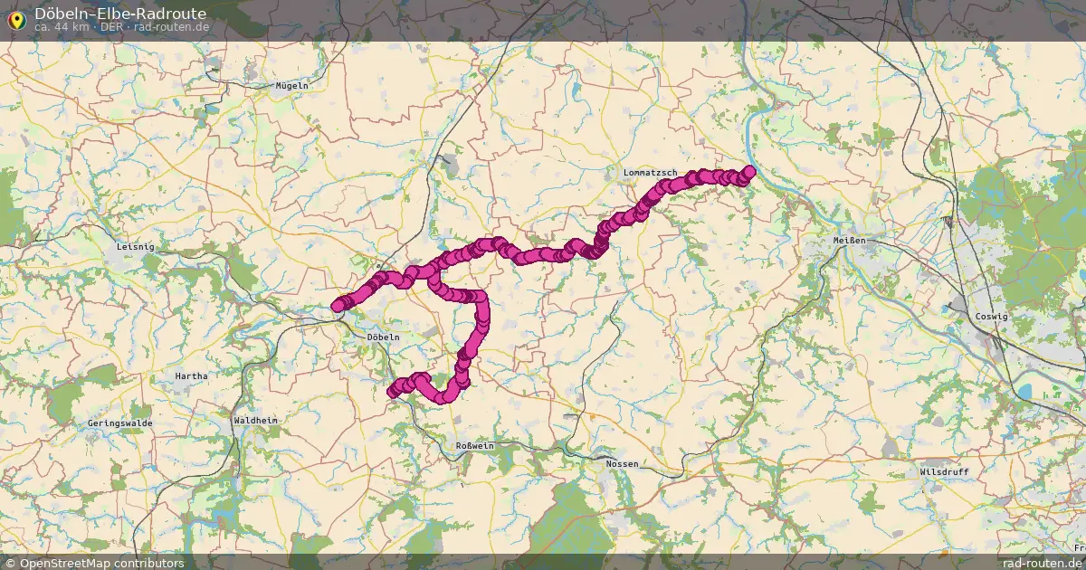 Döbeln–Elbe-Radroute (DER) – Fernradroute auf Rad-Routen.de