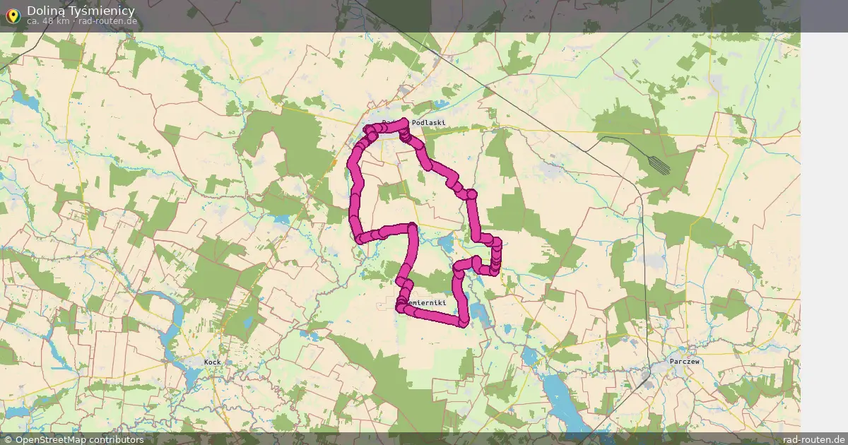 Doliną Tyśmienicy – Fernradroute auf Rad-Routen.de