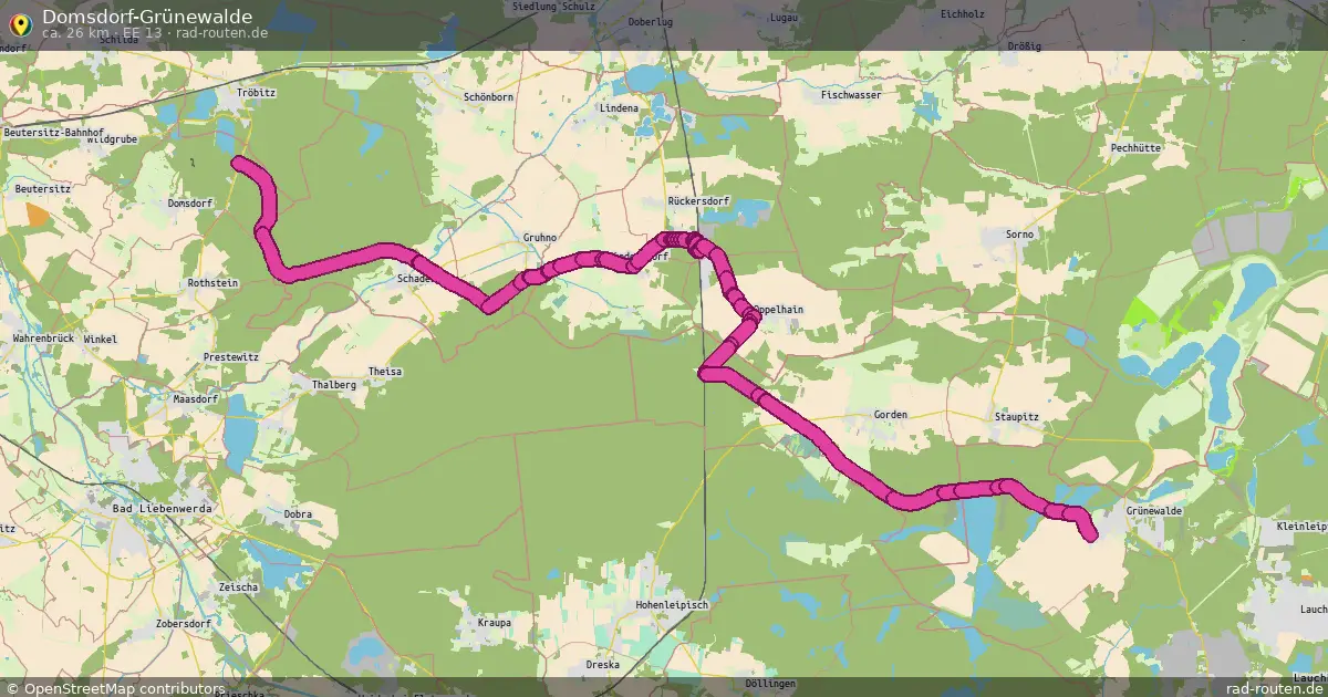 Domsdorf-Grünewalde (EE 13) – Fernradroute auf Rad-Routen.de