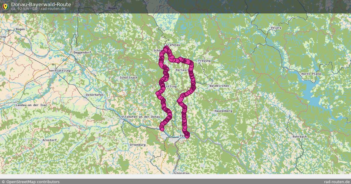 Donau-Bayerwald-Route (DB) – Fernradroute auf Rad-Routen.de