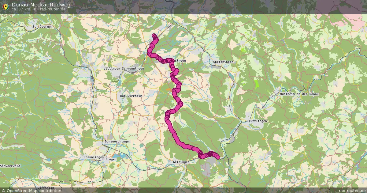 Donau-Neckar-Radweg (8) – Fernradroute auf Rad-Routen.de