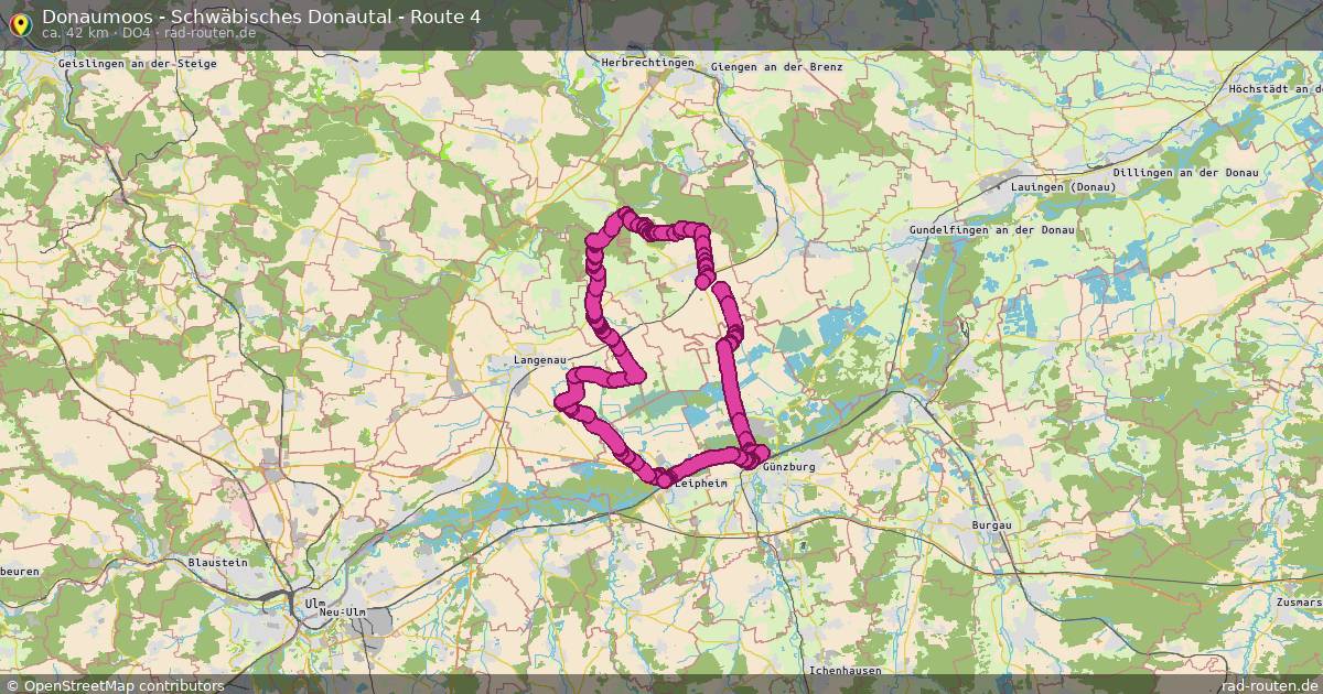 Donaumoos - Schwäbisches Donautal - Route 4 (Do4) – Fernradroute auf Rad-Routen.de