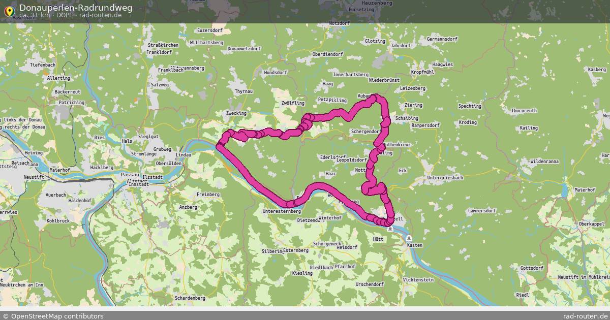 Donauperlen-Radrundweg (DoPe) – Fernradroute auf Rad-Routen.de