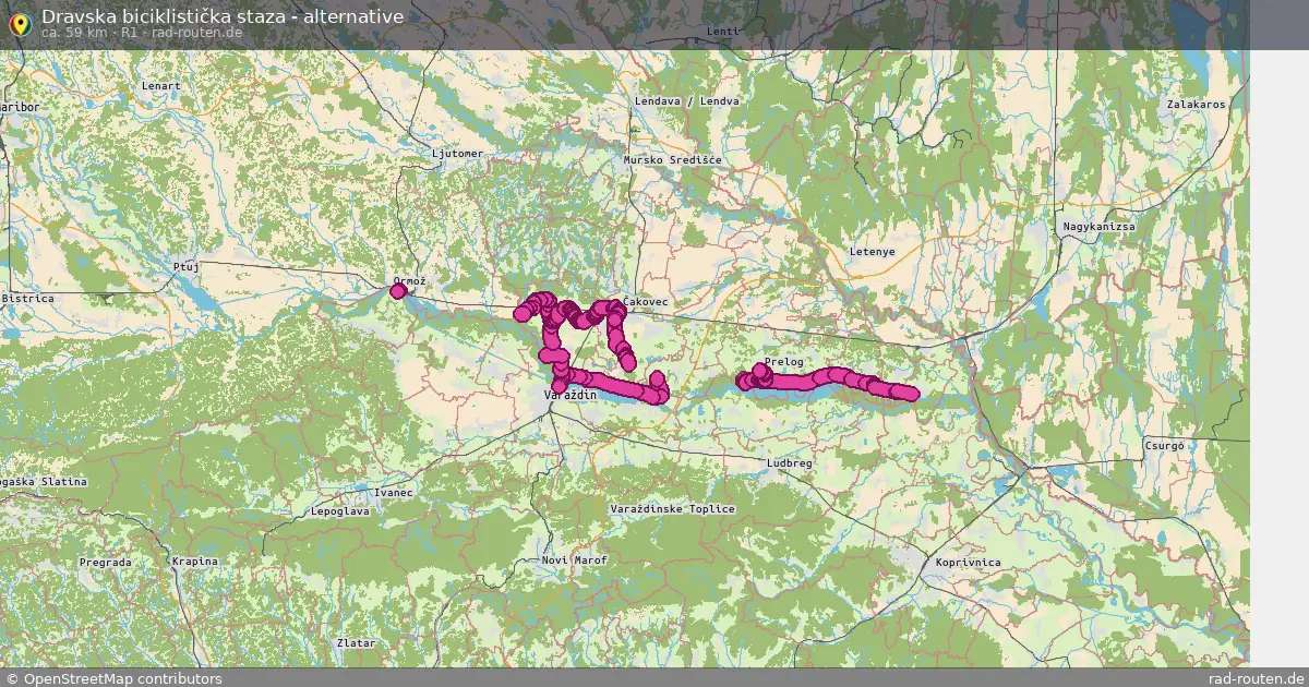 Dravska biciklistička staza - alternative (R1) – Fernradroute auf Rad-Routen.de