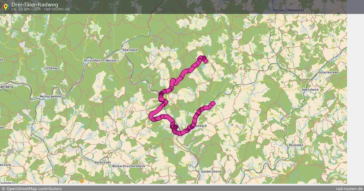 Drei-Täler-Radweg (3TR) – Fernradroute auf Rad-Routen.de