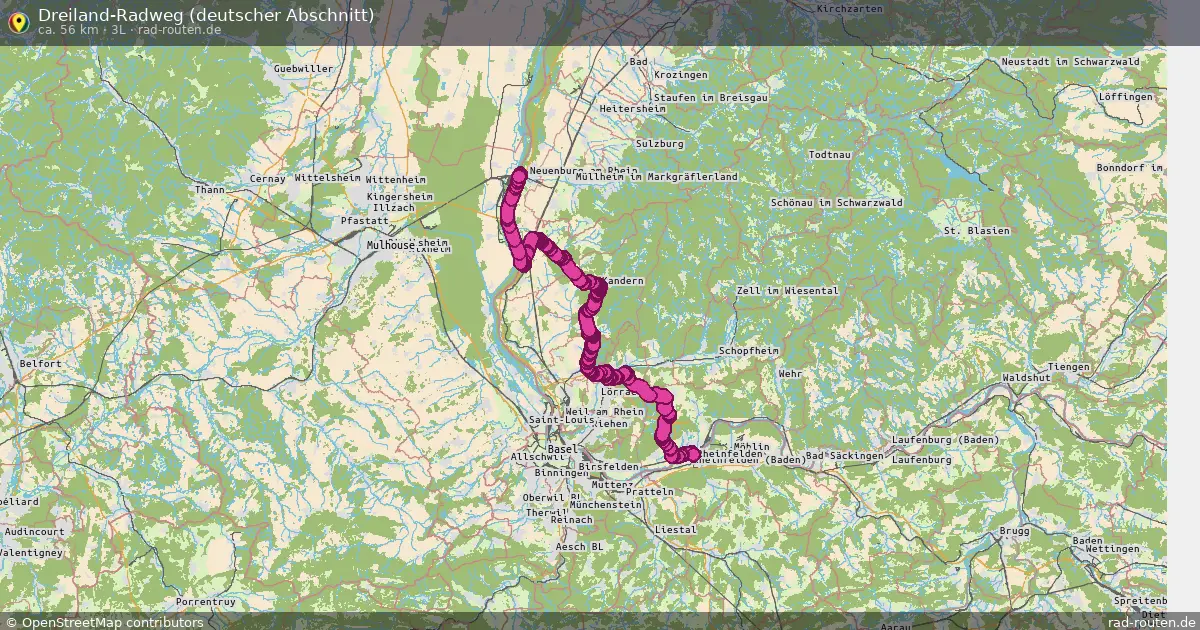 Dreiland-Radweg (deutscher Abschnitt) (3L) – Fernradroute auf Rad-Routen.de