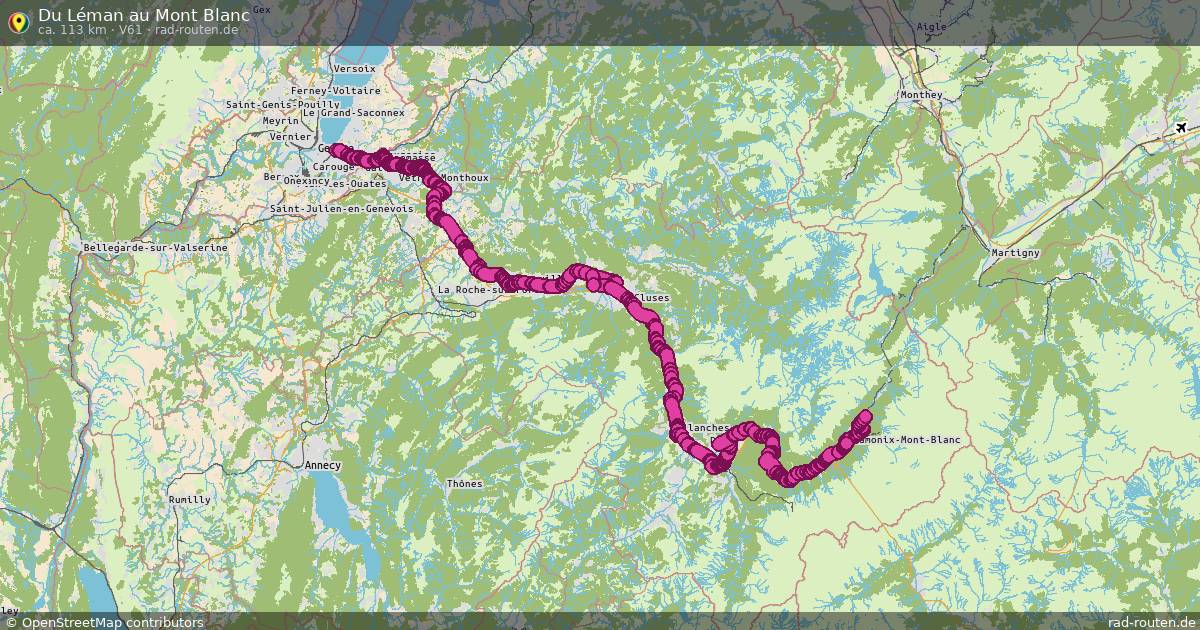 Du Léman au Mont Blanc (V61) – Fernradroute auf Rad-Routen.de