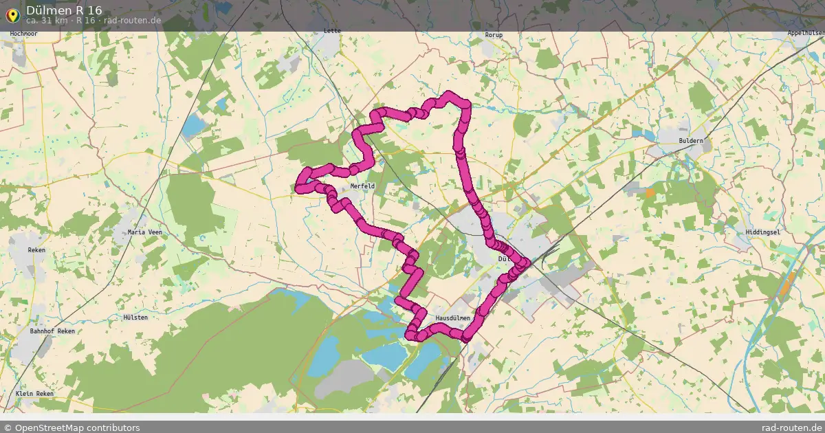 Dülmen R 16 (R 16) – Fernradroute auf Rad-Routen.de