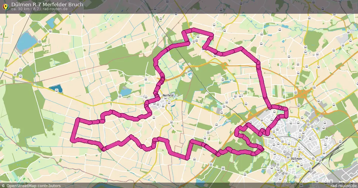 Dülmen R 7 Merfelder Bruch (R 7) – Fernradroute auf Rad-Routen.de