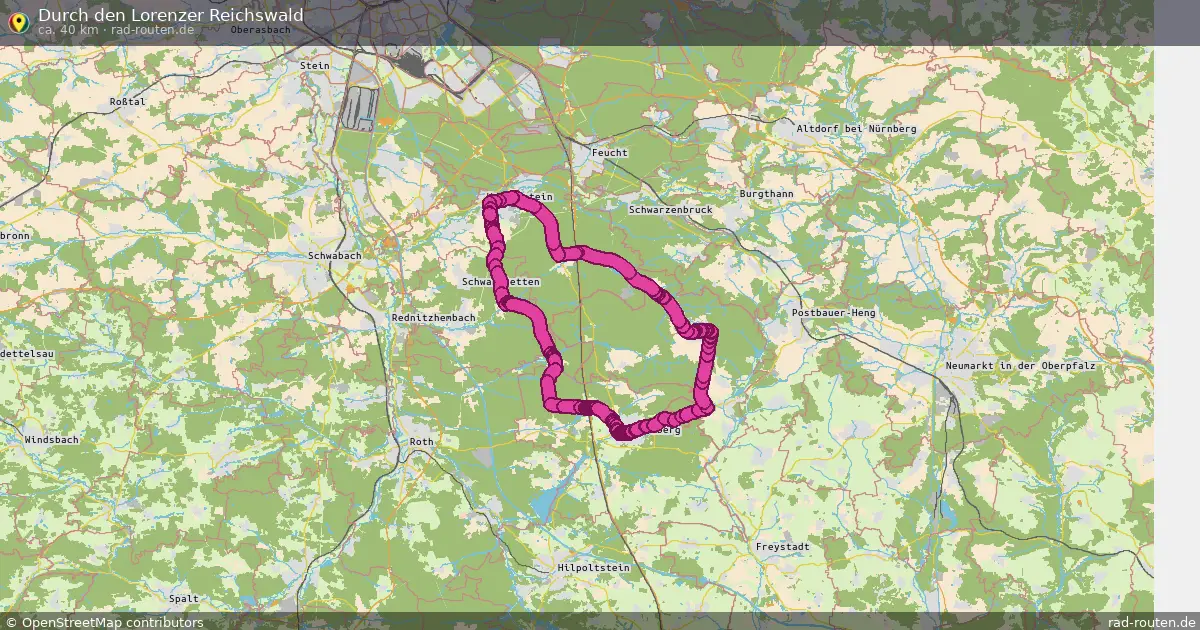 Durch den Lorenzer Reichswald – Fernradroute auf Rad-Routen.de