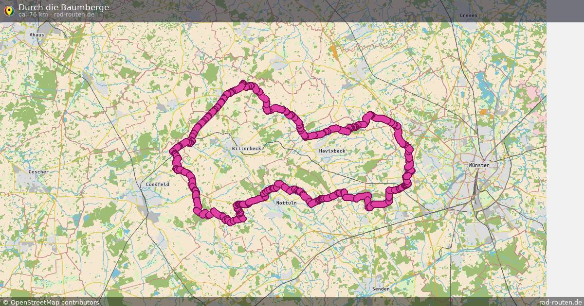 Durch die Baumberge – Fernradroute auf Rad-Routen.de